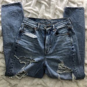 American Eagle highest rise mom jean